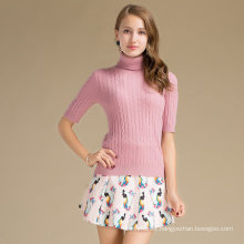 Wholesale China Supplier Spring High Neck Wool Cashmere Blend Sweater For Women